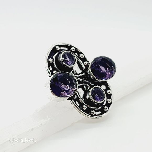 Jewelry - Amethyst Ethnic Handmade Ring Jewelry US Size 7.75
